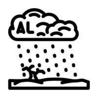 acid rain carrying toxic metals like aluminum copper line icon illustration vector