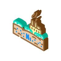 agricultural fields contaminated nickel nearby factories isometric icon illustration vector