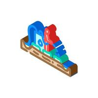 farmers using water contaminated metals for irrigation isometric icon illustration vector