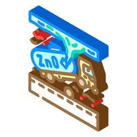 overturned truck leaking zinc oxide local stream isometric icon illustration vector