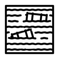 barrels floating water line icon illustration vector