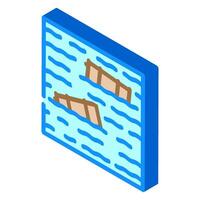 barrels floating water isometric icon illustration vector