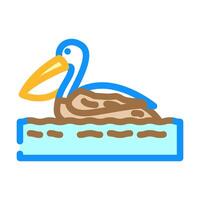 oiled bird color icon illustration vector
