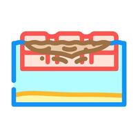 floating booms around an oil spill color icon illustration vector