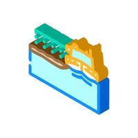 dispersant being sprayed ocean isometric icon illustration vector
