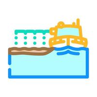 dispersant being sprayed ocean color icon illustration vector