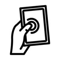 one hand operation line icon illustration vector