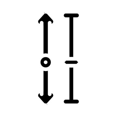adjustable height glyph icon illustration