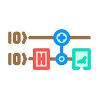 gates diagram quantum computer color icon illustration vector