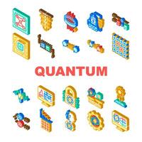 quantum computer qubit icons figure vector