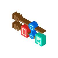 gates diagram quantum computer isometric icon illustration vector