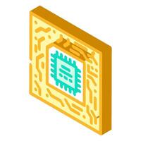 circuit board quantum computer isometric icon illustration vector