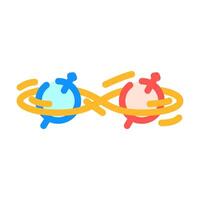 entanglement between two particles color icon illustration vector