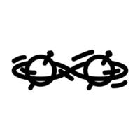 entanglement between two particles line icon illustration vector