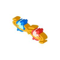entanglement between two particles isometric icon illustration vector
