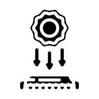 light particles interacting chip glyph icon illustration vector