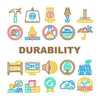 strength durability product icon set element vector
