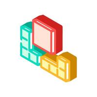 modular components isometric icon illustration vector