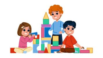 rug building blocks hobby kid vector