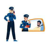 patrol policewoman object vector