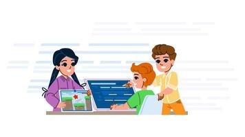 robots programming coding hobby kid vector