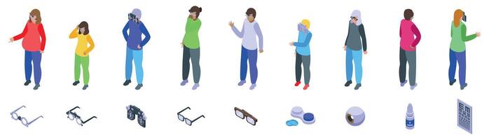 Characters wearing glasses and accessories vector
