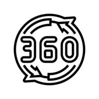 360 rotation line icon illustration vector