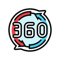 360 rotation color icon illustration vector