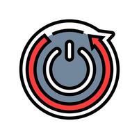 auto shut off feature color icon illustration vector