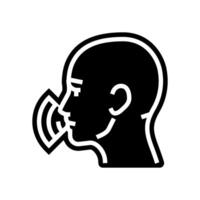 voice activated glyph icon illustration vector