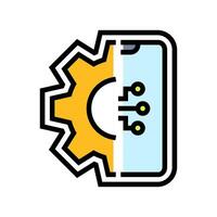 smart app integration color icon illustration vector