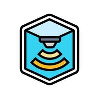 built sensor color icon illustration vector