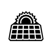 solar powered glyph icon object vector