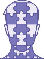 Colored Personality Icon. Illustration. Character Trait That Makes A Person Unique. Individuality, Puzzle Man Face. Concept Psychology vector