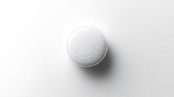 Abstract textured circle with a soft shadow against a plain background. photo