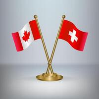 Canada and Switzerland table flag relation vector