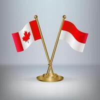 Canada and Indonesia table flag relation vector