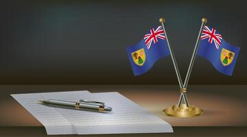 Flags and pen on paper vector