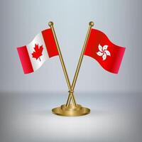 Canada and Hong Kong table flag relation vector