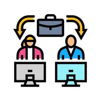 workplace equality color icon illustration vector