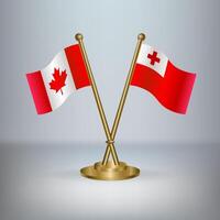 Canada and Tonga table flag relation vector