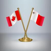 Canada and Malta table flag relation vector