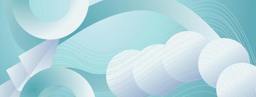 Abstract geometric background with wavy lines and circles. vector