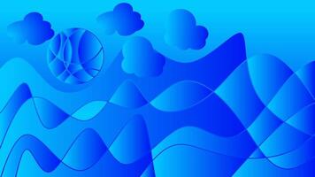 abstract blue background with clouds and a globe vector