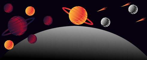 Planets in space solar system vector