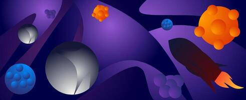 Space background with planets vector