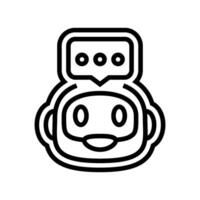 smart assistant support line icon illustration vector