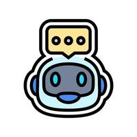 smart assistant support color icon illustration vector