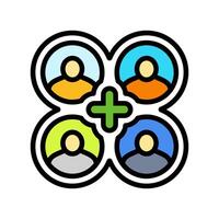multi user support color icon illustration vector