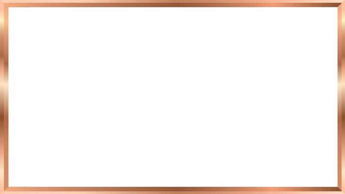Shiny bronze metal frame border isolated on transparent background